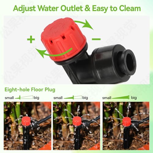 Vatony 20PCS Plant Self Watering Insert Spikes Device, Automatic Water Control System with Adjustable Drip Irrigation, Plastic, Special Feature: Automatic Watering (Red) - color: Red