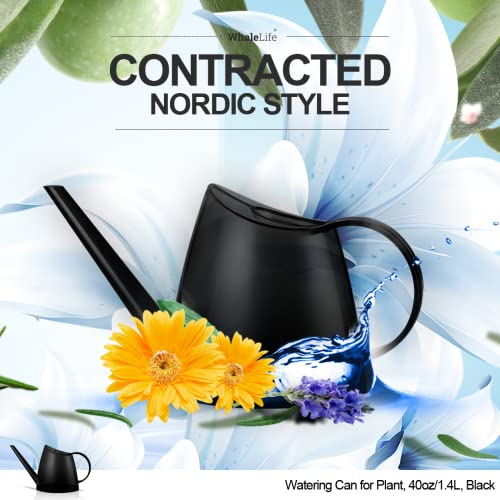 Small Indoor Plant Watering Can Long Spout 1.4L Black - color: Black