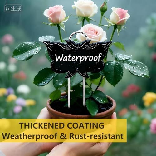 Metal Plant Labels for Outdoor Garden Waterproof 11-Inch 30 Pack - color: Black 30-pack