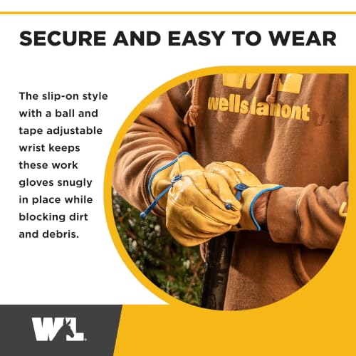 Wells Lamont Men's Slip-On HydraHyde Leather Work Gloves - color: Saddletan, size: Large (Pack of 1), style: Ball & Taoe
