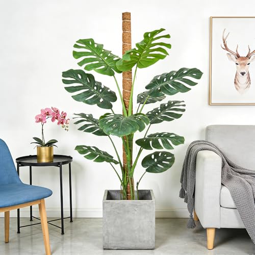 Moss Pole Monstera Plant Support 2 Pack 28 Inch Bendable Moss Pole for Monstera Plants Indoor Handmade Coco Coir Pole Plant Sticks Support Stakes for Potted Plants Philodendron to Grow Upwards - size: 28" with jute rope and straps