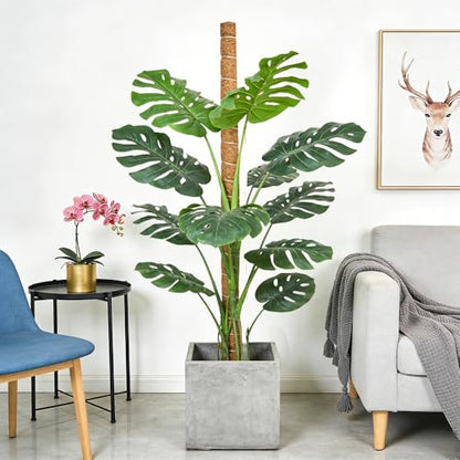 Moss Pole Monstera Plant Support 2 Pack 28 Inch Bendable Moss Pole for Monstera Plants Indoor Handmade Coco Coir Pole Plant Sticks Support Stakes for Potted Plants Philodendron to Grow Upwards - size: 28" with jute rope and straps