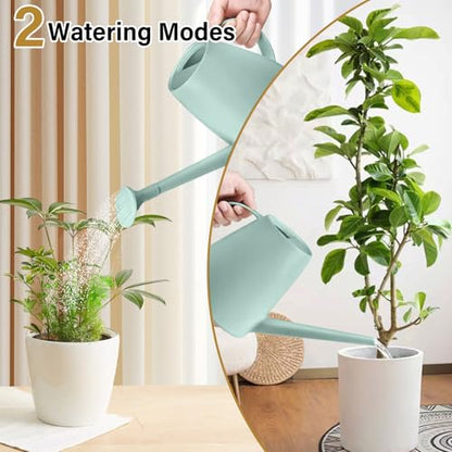 Hand Plastic Watering Can - for Home Plant Garden - 1/2 Gallon - Light Green - color: Light Green