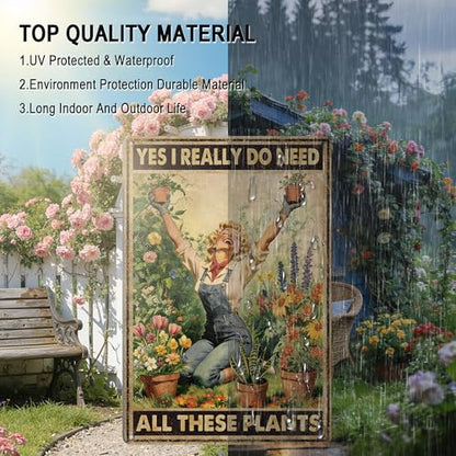 Funny Garden Decor I Really Need All These Plants Tin Sign - color: All Need These Plants