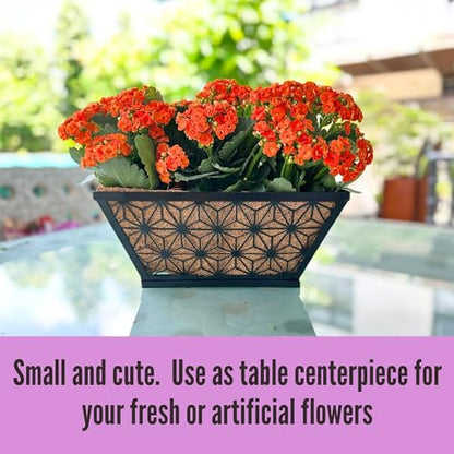 LaLaGreen Black Wall Planter (12 in, 4 Pack) Window Flower Box Holder - size: 12" (30cm) x 4 pack