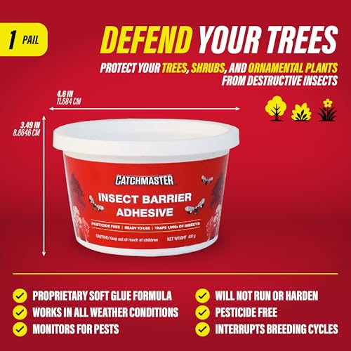 Catchmaster Tree Banding Insect Barrier DIY 15oz Pail, Lanternfly & Ant Traps, Outdoor Adhesive Crawling Insect Trap to Protect Trees, Fruit & Plants - size: 1 Tub