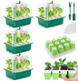 Seed Starter Tray with Grow Light, 48 Cells Indoor Seed Starter Kit, Flexible Silicone Seedling Starter Trays, Germination Tray Kit with Humidity Dome & Lids(4in Height), Reusable & Dishwasher Safe