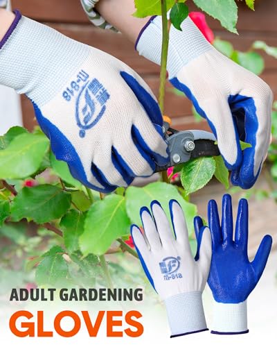 Honeydak 36 Pairs Garden Gloves Bulk for Men Women - color: Blue, Orange
