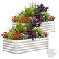 Garvee 2PCS 6x3x2ft Galvanized Raised Garden Bed, Outdoor Planter Box - color: Beige-rect., size: 6x3x2ft 2pcs