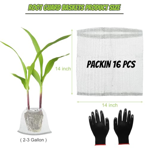 16 Pcs Gopher Baskets 3 Gallon Root Guard Proof Stainless Wire Steel Trap - size: 14"X14"-16 Pack