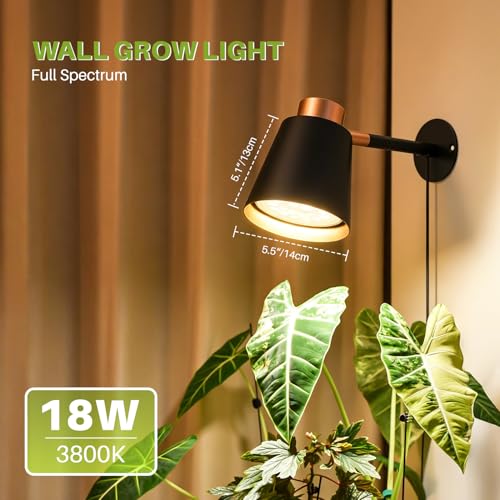 18W Wall Mounted Hanging Grow Light for Plants - size: Wall Mounted
