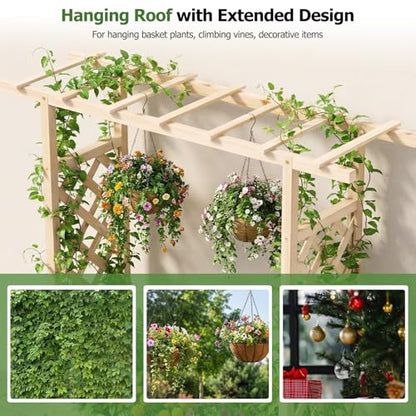 Happygrill 45" Raised Garden Bed with Trellis & Hanging Roof