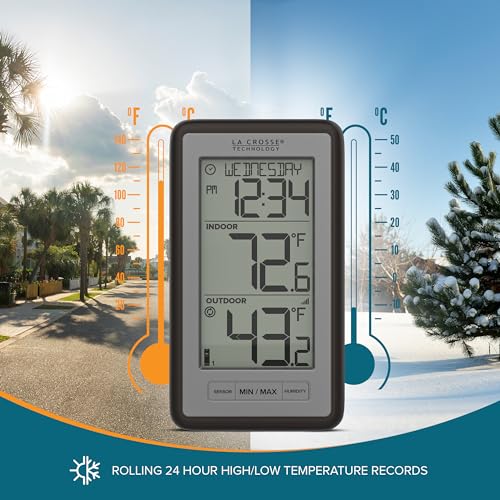 La Crosse WS-9160U-IT V3 Digital Wireless IN/OUT Thermometer with humidity - color: Titanium
