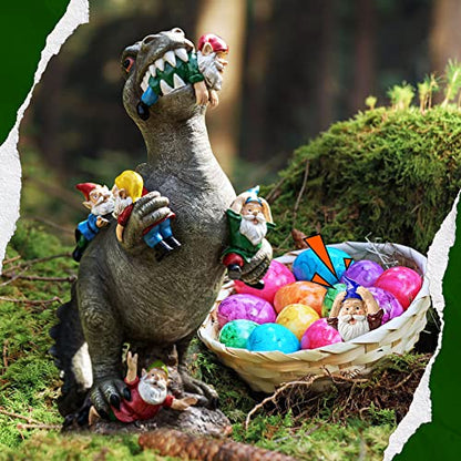 SOWSUN 10.7" Garden Gnomes Statue Dinosaur Outdoor Decor Gifts for Women - size: 10.7" Dinosaur