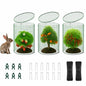 Plant Protectors from Animals 12 x 12 in Metal Chicken Wire Cloche Plant Cages for Outdoor Plants, Garden Fencing Animal Barrier with Detachable Dome Lid, Stakes & Zip Ties (3 Pack)