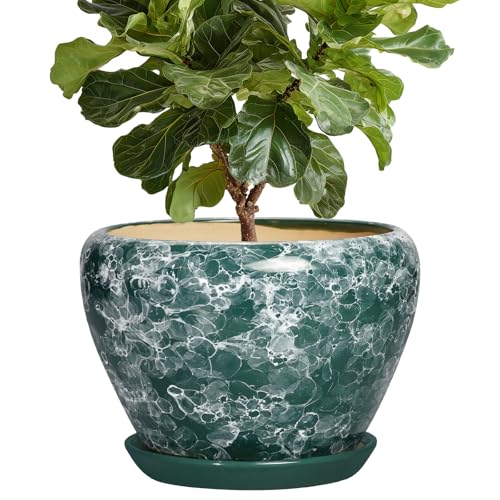 Ceramic Planter, 10 Inch Pots for Plants Indoor, Bubble Green - color: Bubble Green, size: 10 Inch