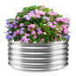 YSEJOMP 17" Tall 40" Diameter Round Raised Garden Bed Kits Outdoor Silver - color: Silver, size: 40 Dia X 16.5 inches