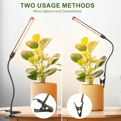 3Pack Full Spectrum Clip Grow Lights for Indoor Plants - size: Clip-1Head-9W(3Pack)