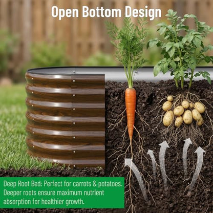 SnugNiture Galvanized Steel Raised Garden Bed Kit - 2 Pack 4x2x2 ft Metal Planter Box for Vegetables, Flowers, Herbs | Easy Assembly, Open Bottom Design for Optimal Drainage - size: 4x2x2ft(2 Pack)