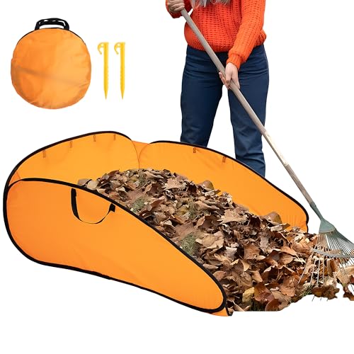 140 Gallon Pop up Leaf Collector, Foldable Lawn Leaf Dustpan Bag Tool - color: 1 Pcs