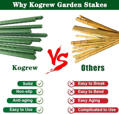 6Ft 72inch Garden Stakes Sturdy Plant Sticks Support Tomato Stakes for Vegetable,Pack of 20 - size: 6Ft-20 Pcs