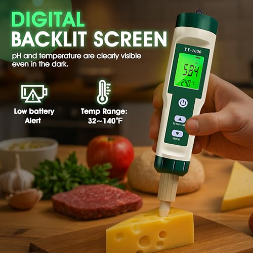 Digital pH Meter for Food, pH Tester for Sourdough Bread Dough Cosmetics