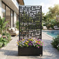 Pia Ricco Planter Box with Trellis, Privacy Planter for Climbing Plants - color: Black-block, size: Medium