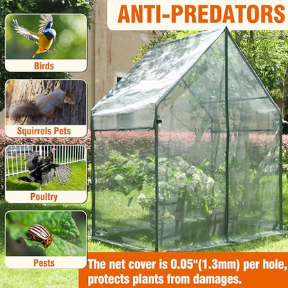 Gardzen Mini Greenhouse with Mesh Cover 36.2"(L) x53.3(W) x66.1(H) - size: 36”(L) x53”(W) x66”(H)