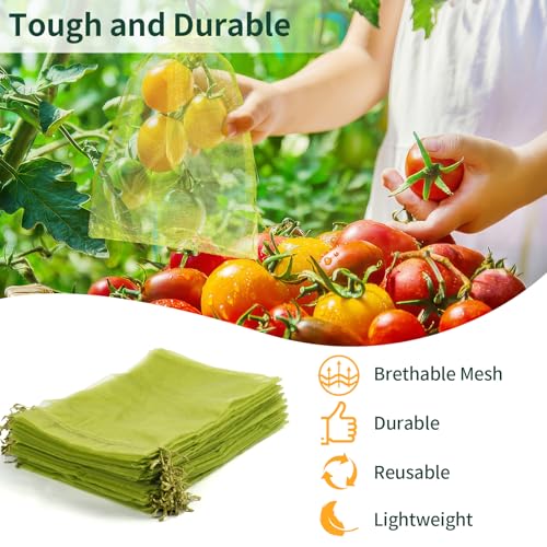 50 Pcs Fruit Protection Bags, 8×12 in Mesh Cover Nets for Tree, Green - color: Green, size: 8×12 in