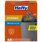 Hefty Strong 33 Gallon Trash Bags with Drawstrings, Black, Unscented, 48ct