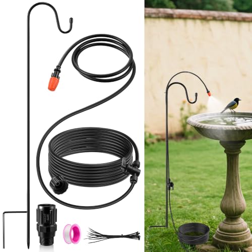 Saillong 36 Ft Bird Bath Dripper Kit, Outdoor Sprinkler System, Spray Head - size: 33 ft Water Pipe, style: Spray