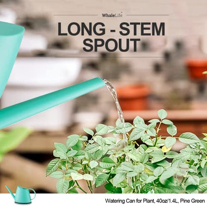 Small Indoor Plant Watering Can Long Spout 1.4L Pine Green - color: Pine Green