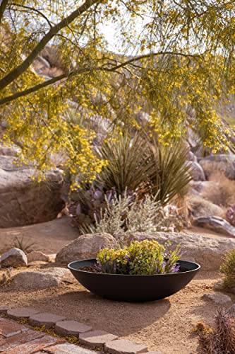 Veradek Mason Series Lane Bowl - Large Outdoor Bowl Planter - color: Black, size: 8"H x 32"DIA
