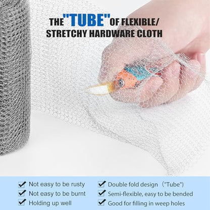 Valchoose Stainless Steel Mesh Roll 5" x 50 Ft, Wire Mesh for Mice Control - size: 5” X 50 Ft