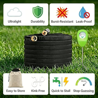 50FT Garden Hose, Non-Expanding Lightweight Leak-Proof Hose