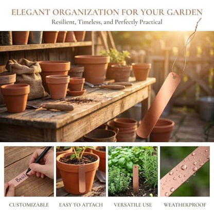 GALPADA 30Pcs Pack Copper Gardening Labels Plant Markers