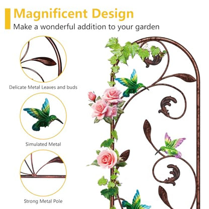 aboxoo 4-Pack Hummingbird Metal Garden Trellis for Climbing Plants - color: Hummingbird, size: 4pcs