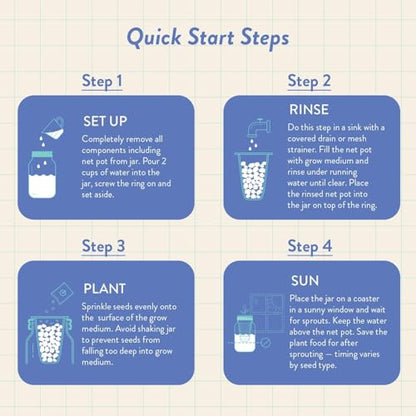 Modern Sprout Mason Garden Jar - Self-Watering Hydroponics Kit - Lavender - color: Lavender, size: Garden Jars