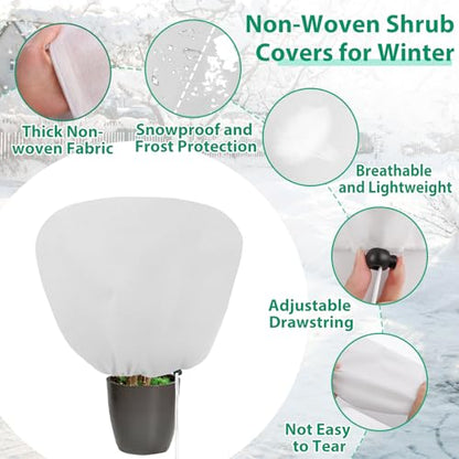 4 Pack Shrub Plant Covers Freeze Protection for Winter, 23.6"X39.4", White - size: 4PCS-23.6" X 39.4"-White