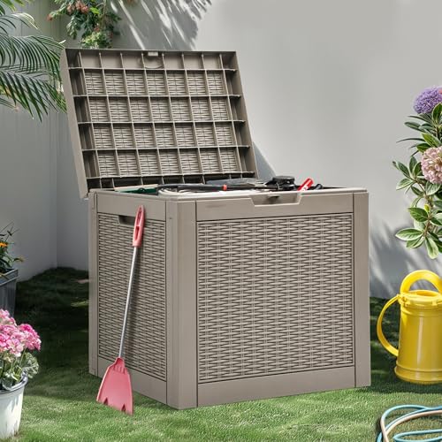 YITAHOME 32 Gallon Deck Box - color: Brown, size: 32 Gallon