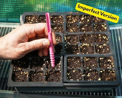 Imperfect Little Dibby Garden Tool - Dibber, Dibbler, Seed Sowing Tool, Transplant Seedlings, Graduated Depth Markings Pink - color: Pink