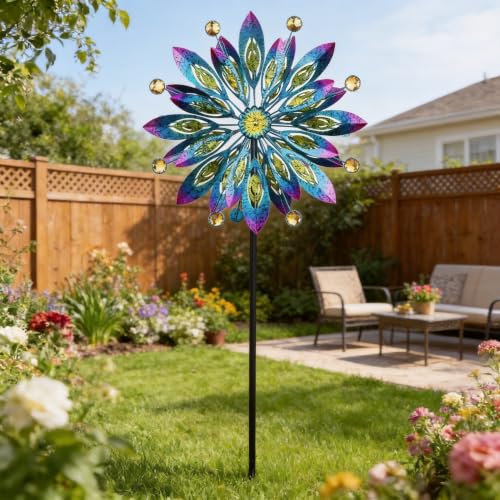 Wind Spinner for Yard and Garden Windmill Outdoor Metal Kinetic,61 Inch