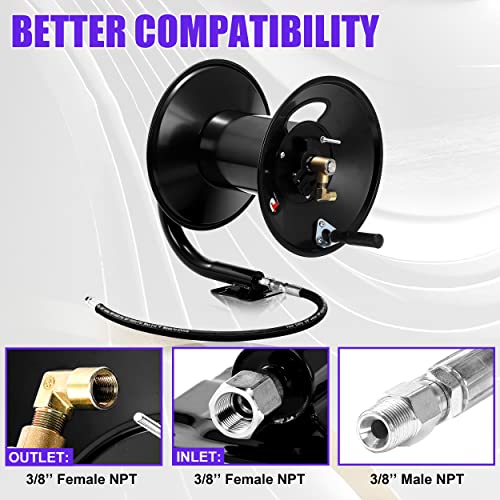 Tool Daily Pressure Washer Hose Reel 150FTx3/8" / 300FTx1/4", 4000 PSI - size: 150 FT