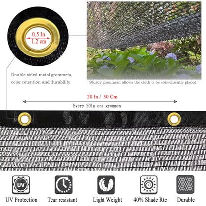 40% Shade Cloth for Plants Heat Protection 12X24 FT - size: 12X24 FT