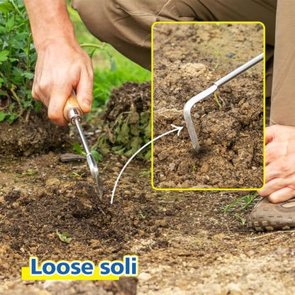 Garden Hook Weeder, L-Shape Single Claw Hook Crack Weeder - size: 12'' Hook Weeder