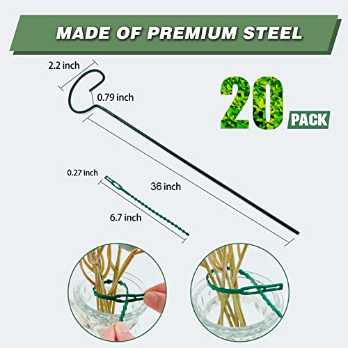 20 Pack 36 Inch Plant Support Stakes for Outdoor Plants and Indoor Flowers - size: 36 Inch