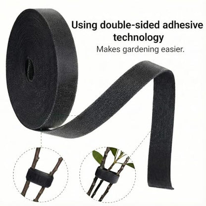 Soft Garden Cable Tie Tape-Reusable,for Climbing Plants Vines With Home Gardening Grips Effective Growing (82FT,Black) - color: Black, size: 82FT