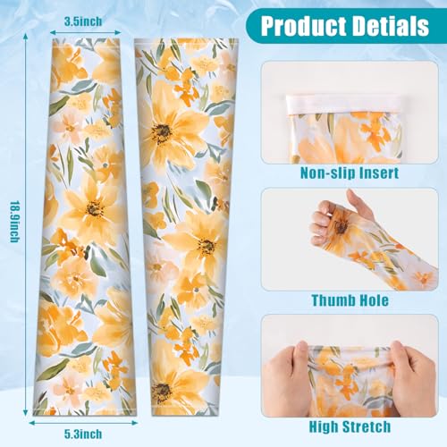 Gardening Sleeves for Women UV Sun Protection with Thumb Hole Anti-Scratch - color: Chrysanthemum