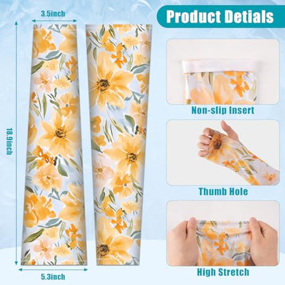 Gardening Sleeves for Women UV Sun Protection with Thumb Hole Anti-Scratch - color: Chrysanthemum