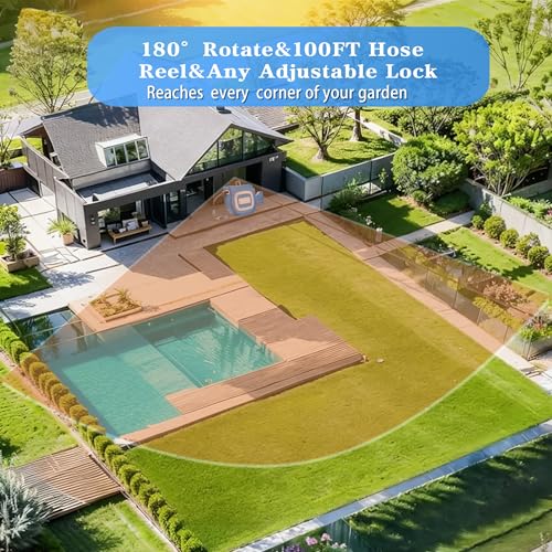 1/2 inch 100FT Retractable Garden Hose Reel Tool - color: Blue